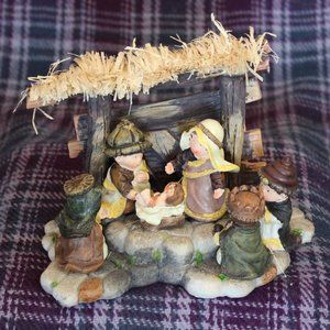 Resin Nativity Set Mary Joseph Jesus and Three Kings Figure